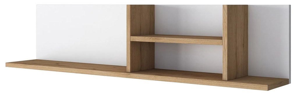 Prateleira de Parede AE103 – Branco e Nogueira – 120x25x19,8 cm