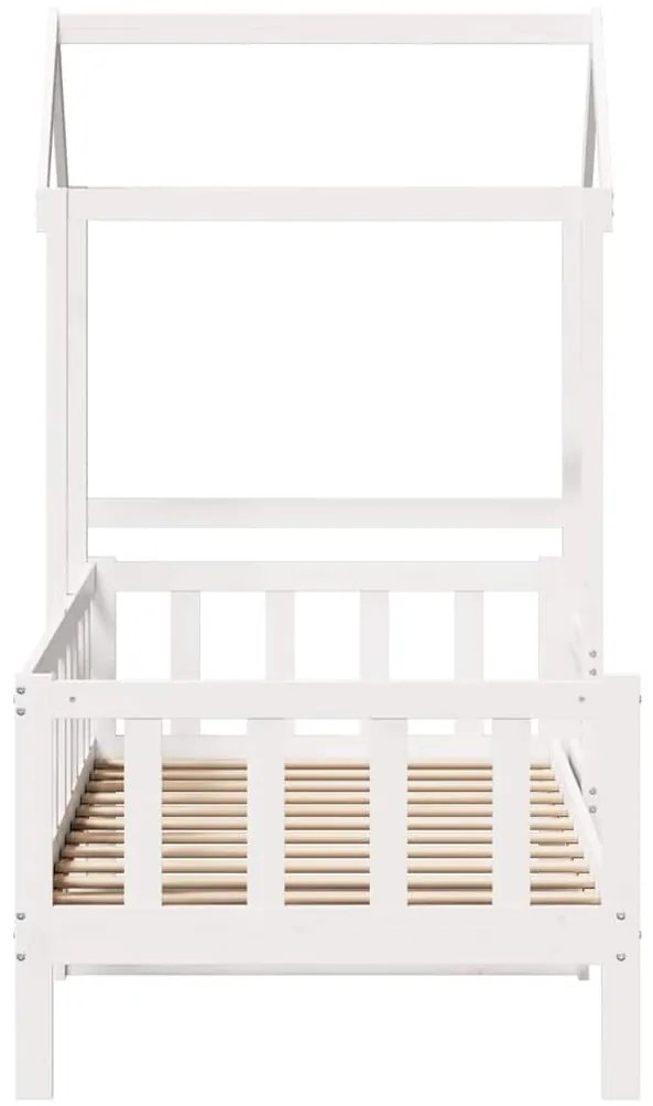 Sofá-cama com telhado 80x200 cm madeira de pinho maciça branco