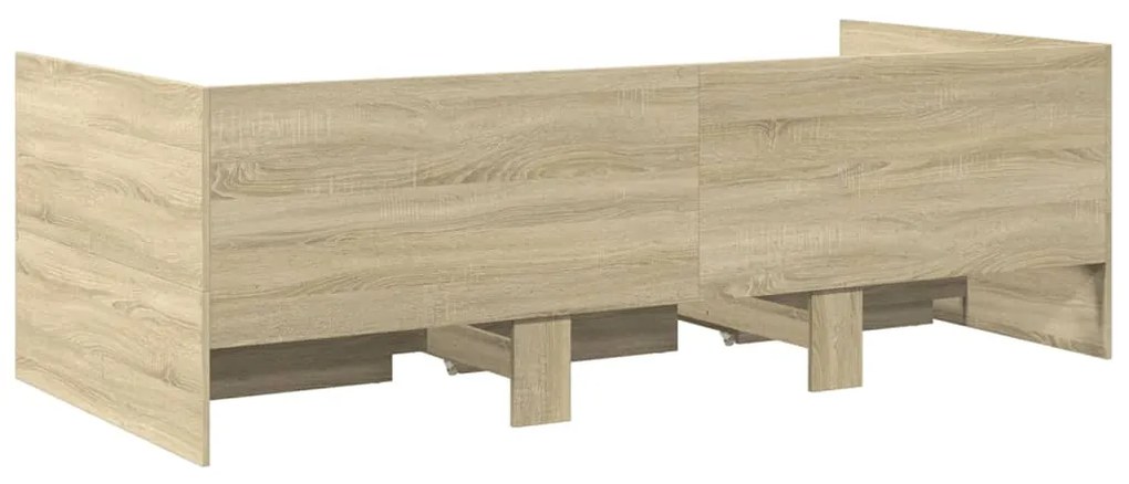 Sofá-cama com gavetas sem colchão 90x200 cm carvalho sonoma