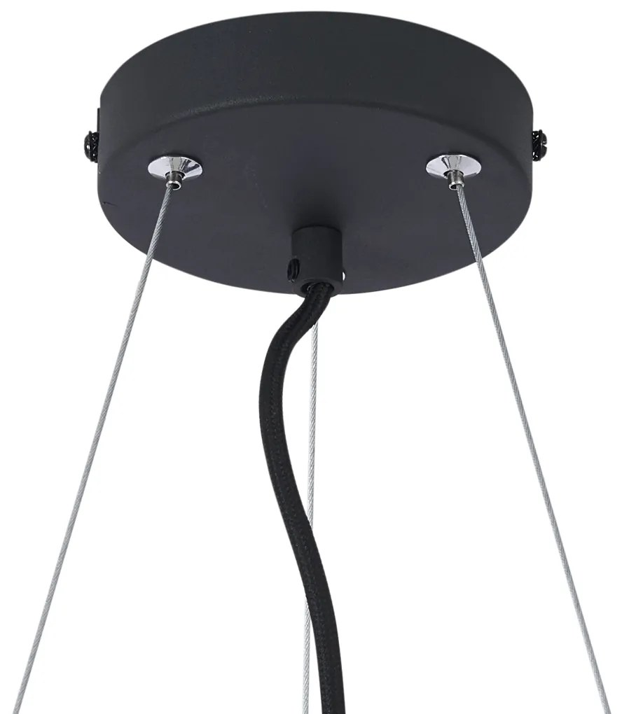 Candeeiro suspenso moderno preto com 6 luzes - Jeana Circle