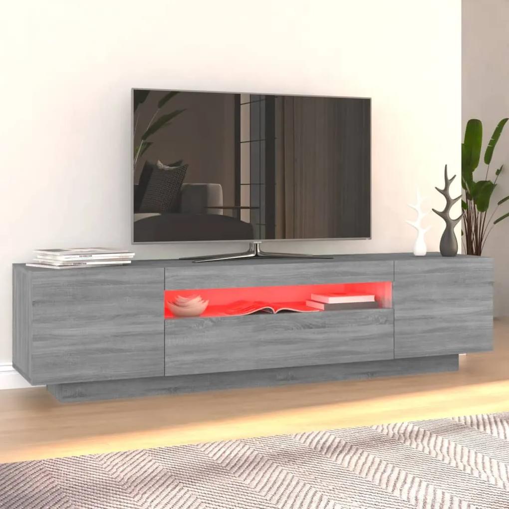 Móvel de TV Giancarlo com Luzes LED de 160cm - Cinzento - Design Moder