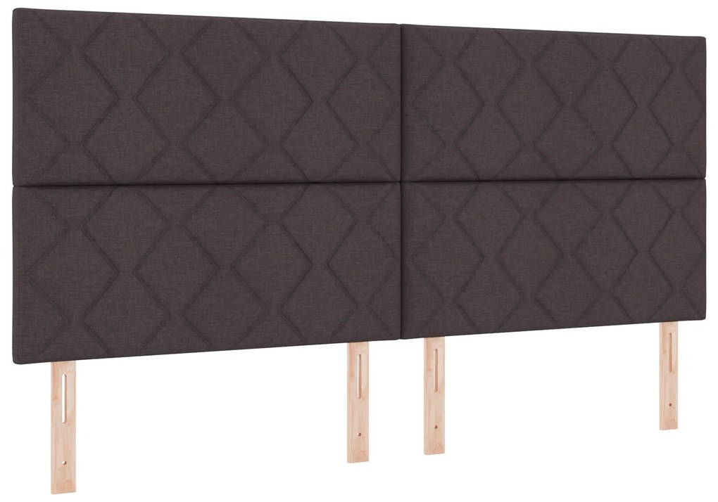 Cabeceira Design de Blocos de Diamante Castanho Escuro 200 cm Tecido