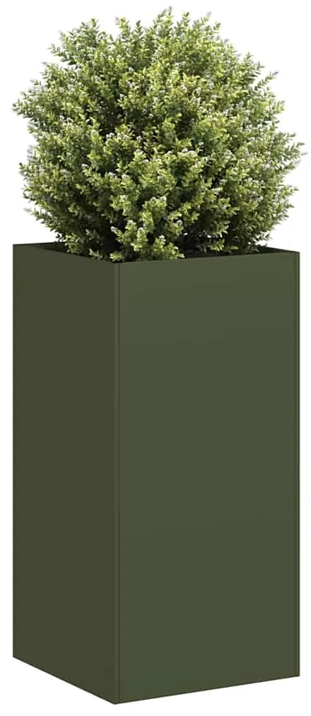 vidaXL Vaso floreira 40x40x80 cm aço laminado a frio verde
