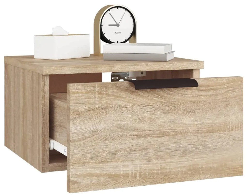 Mesa de cabeceira montagem na parede 34x30x20 cm cor sonoma