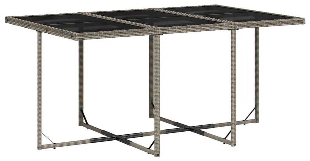 11 pcs conjunto jantar p/ jardim c/ almofadões vime PE cinzento