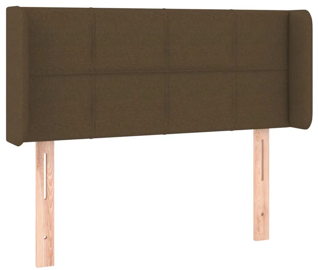 Cabeceira de cama c/ luzes LED tecido 83x16x78/88 cm castanho