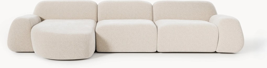 Sofá de canto modular em teddy Wolke (4 lugares)