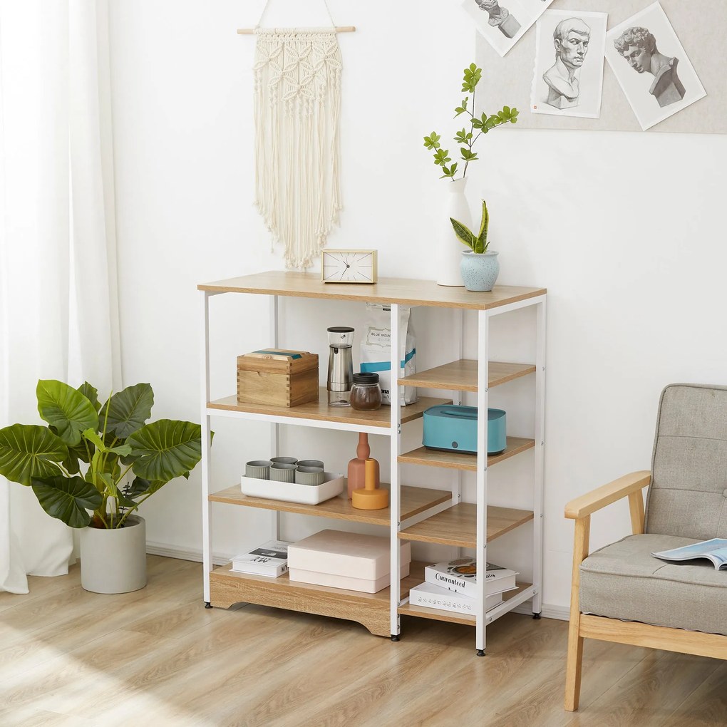 Estante com Prateleiras – Modelo Oslo – 90x40x95 – Madeira – 6 Níveis