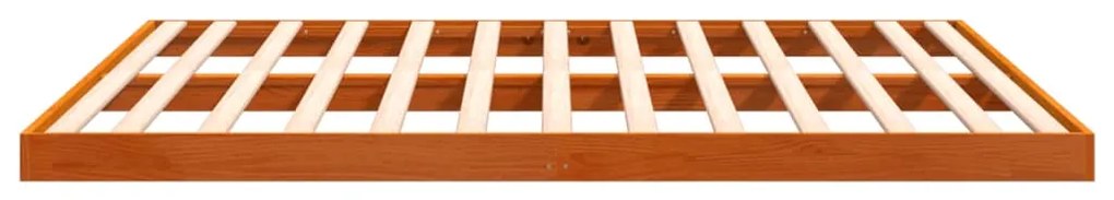 Estrutura de cama 180x200 cm madeira pinho maciço castanho cera