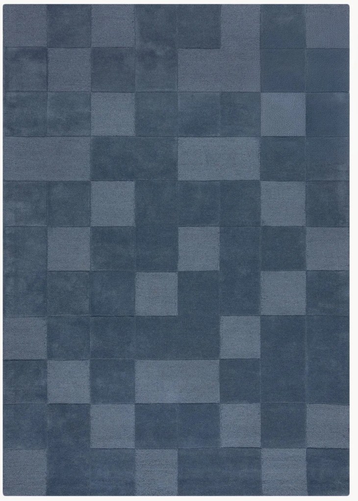 Tapete de lã tufado à mão com relevo Checkerboard