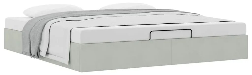 Estrutura de cama otomana sem colchão 180x200 cm cinzento claro
