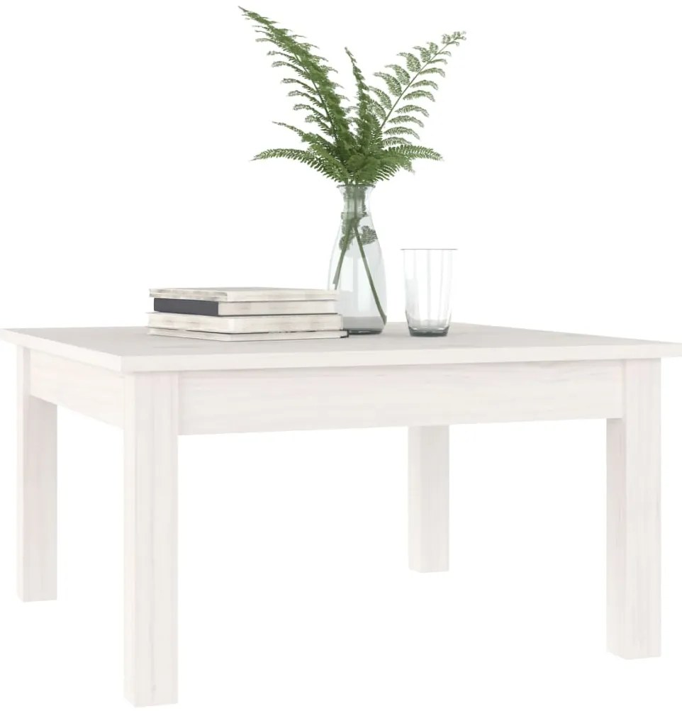 Mesa de centro 55x55x30 cm pinho maciço branco