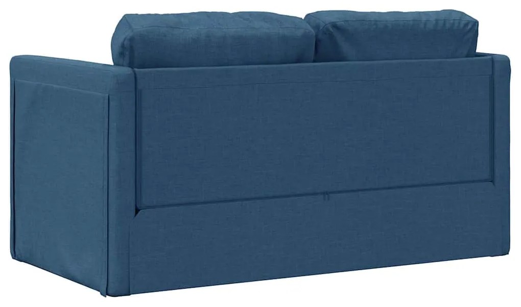 Sofá-cama sem pés 112x174x55 cm tecido azul
