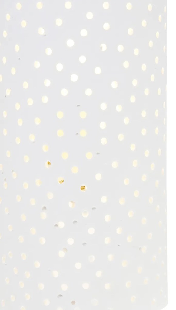 Candeeiro de parede vintage branco em gesso em forma de cilindro - Mahou Retro