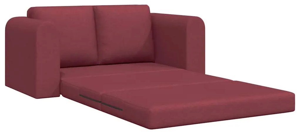 Sofá Cama de Chão 2-em-1 Vermelho Vinho 148x71x83 cm Tecido