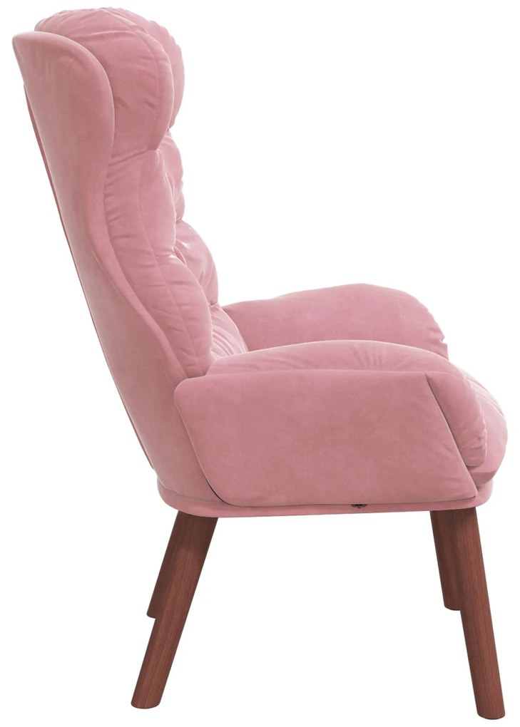 Poltrona Relaxante em Veludo Rosa