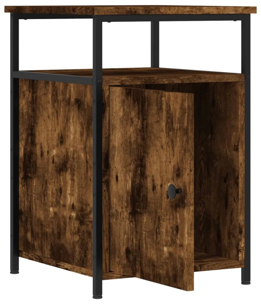 Mesa de cabeceira 40x42x60 cm derivados madeira carvalho fumado