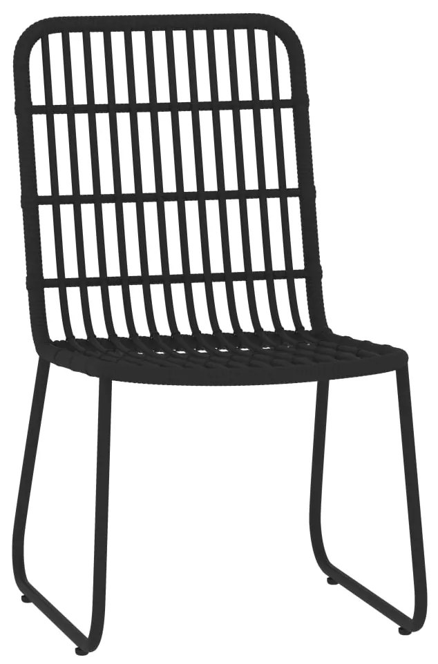 3 pcs conjunto de jantar para jardim preto