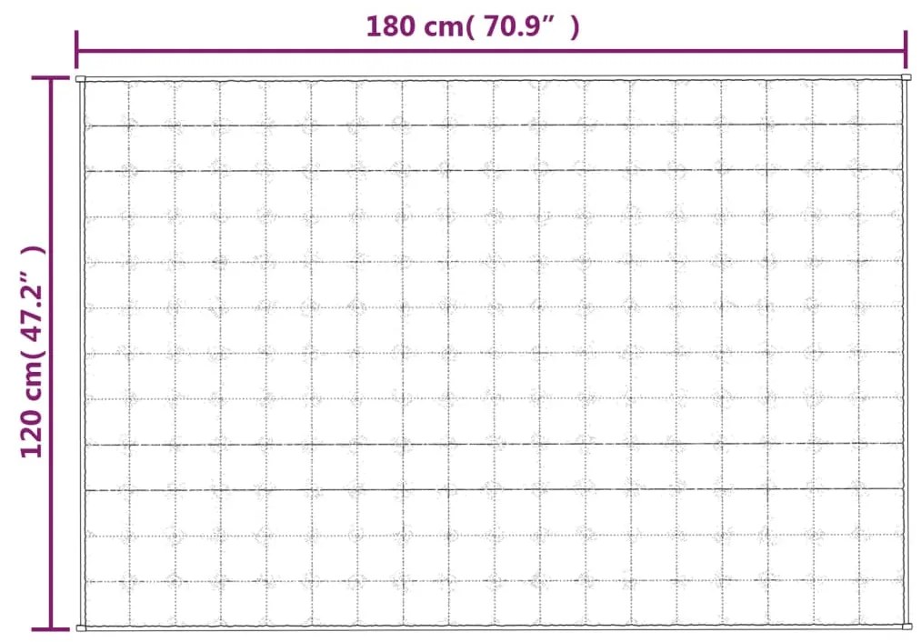 Manta pesada 5 kg 120x180 cm tecido creme-claro