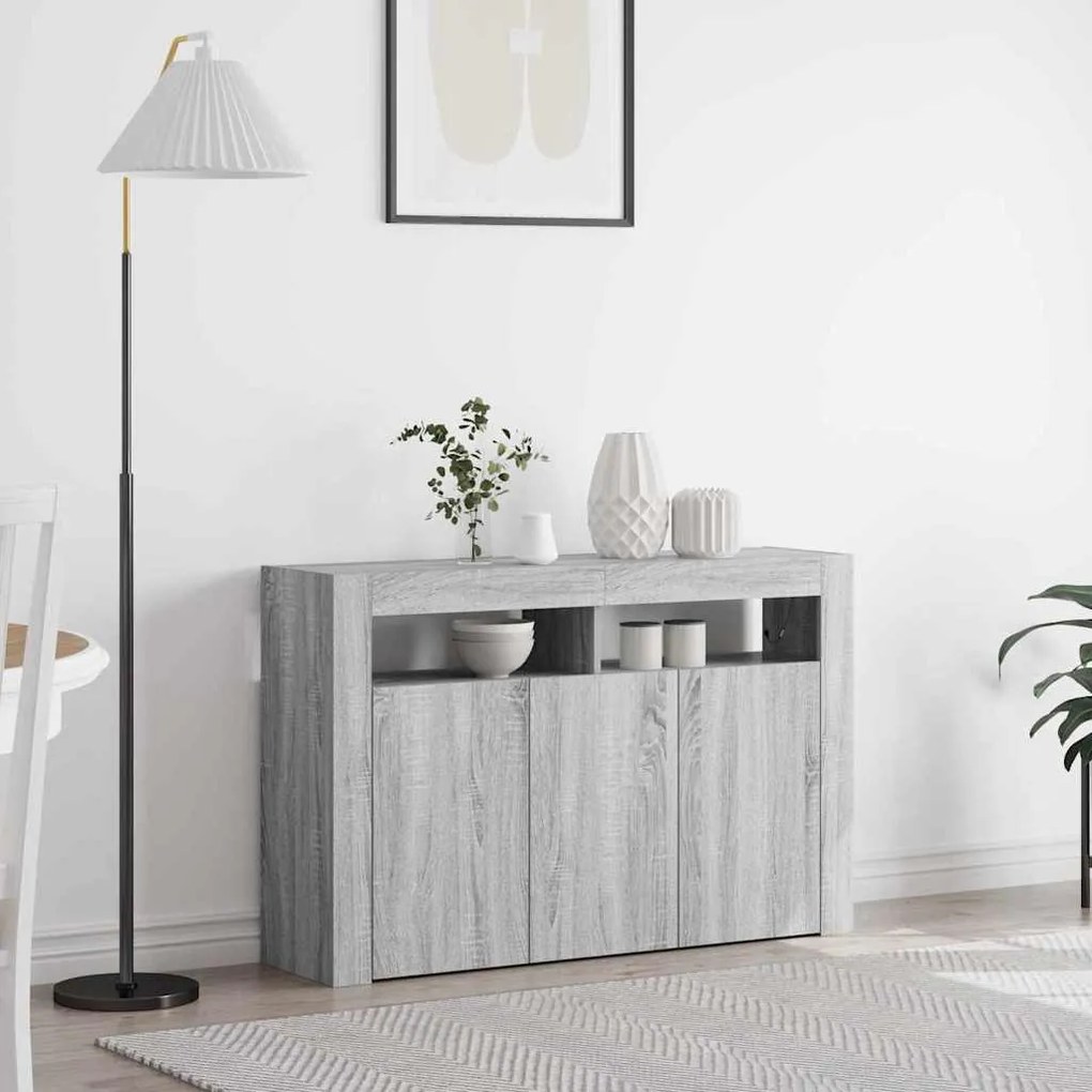 Sideboard Cinzento sonoma Madeira engenheirada 116 x 30 x 75 cm