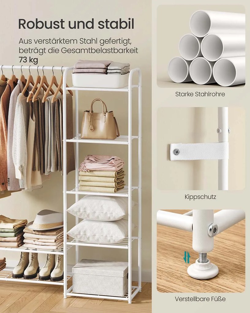 Guarda Roupa de metal 29 x 112 x 158,4 cm com prateleiras branco