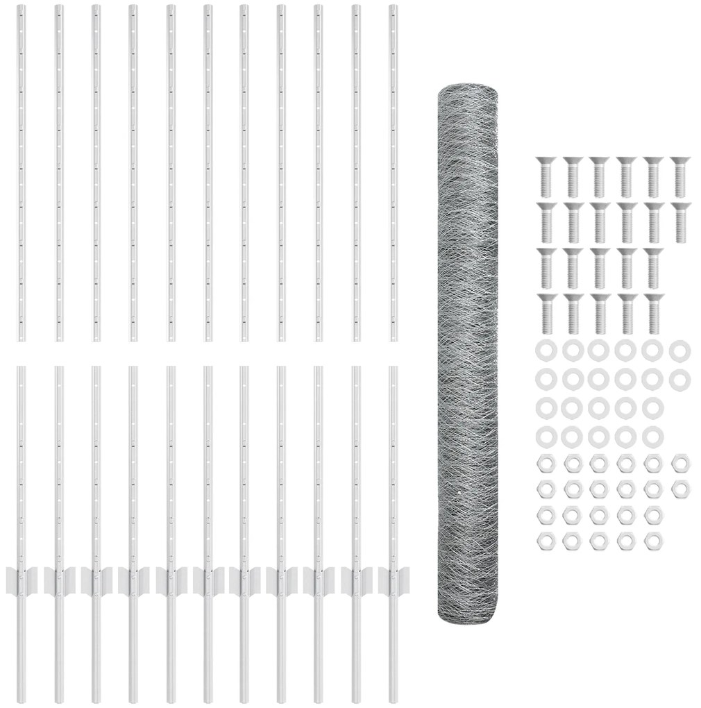 Conjunto de Cerca de Jardim Conjunto de 2 Aço galvanizado