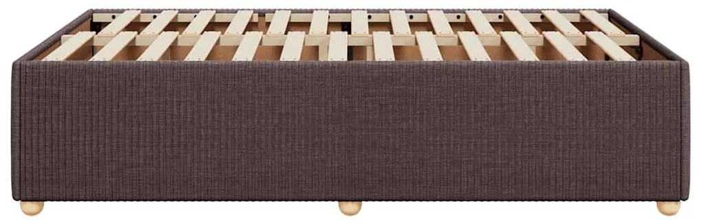 Estrutura de cama sem colchão 120x200 cm tecido castanho-escuro
