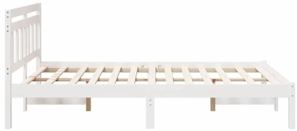 Estrutura da Cama Branco 140 x 190 cm Madeira de Pinheiro