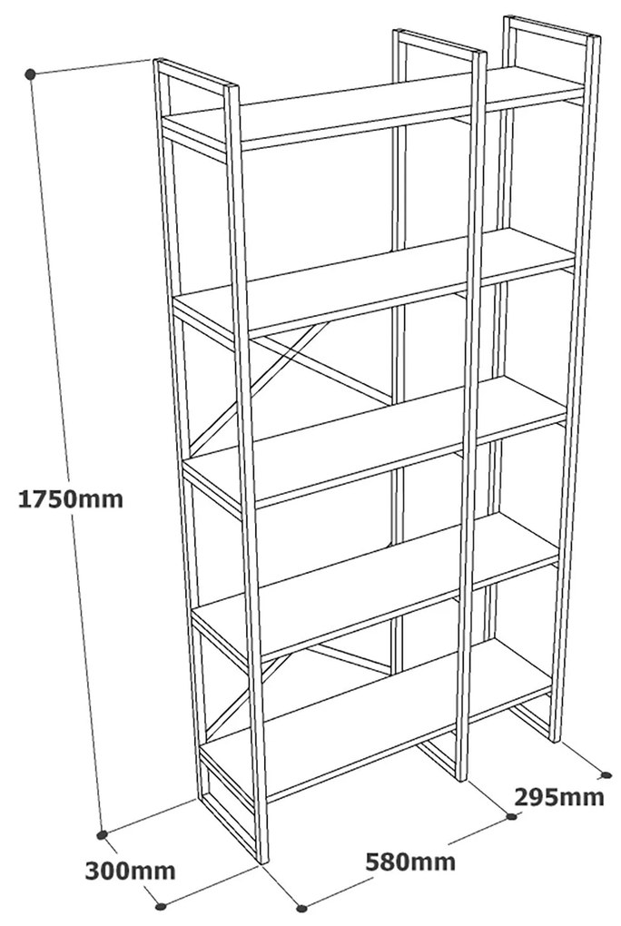Estante VG4 – Mármore Branco e Dourado – 87,5x175x30 cm