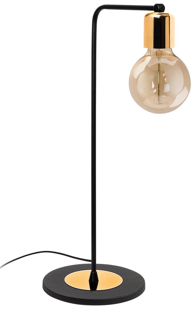 Candeeiro de Mesa Harput – Preto/Dourado – 17 cm x 52 cm