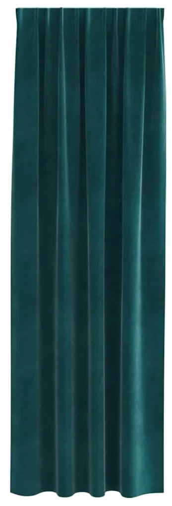 Cortinas Blackout vidaXL com fita de topo 2 pcs Veludo Verde Escuro