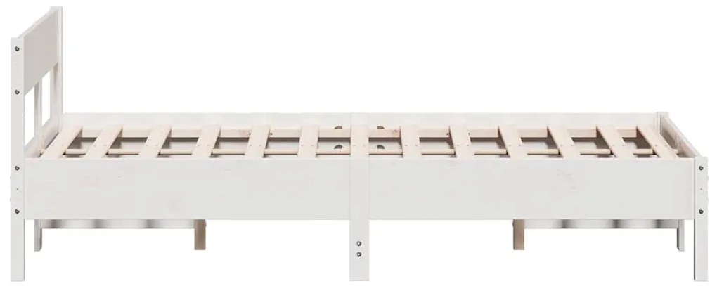 Cama sem colchão 120x200 cm madeira de pinho maciça branco