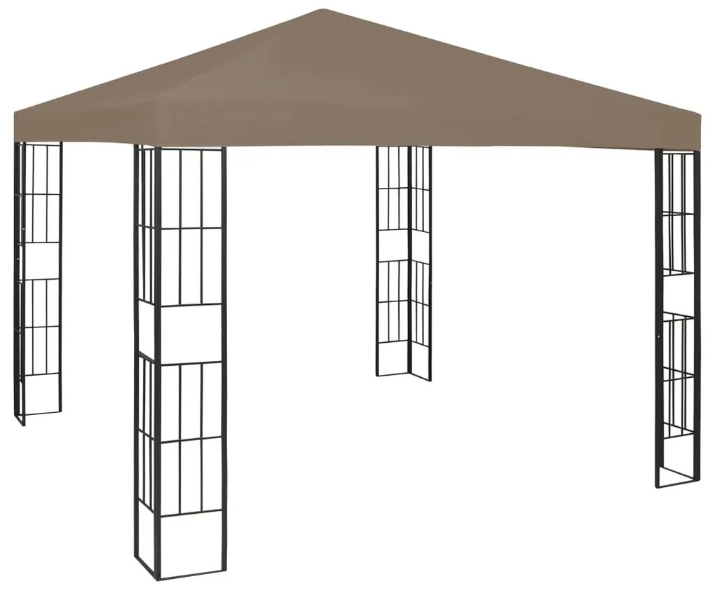 Gazebo 3x3 m cinzento-acastanhado