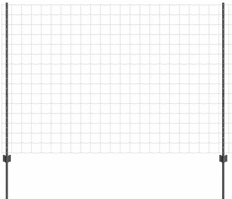 Cerca Euro com 10 Postes U Cinza 1,5x10 m Aço