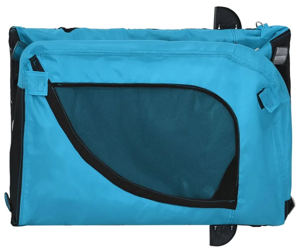 Reboque de bicicleta p/ animais tecido oxford/ferro azul/preto