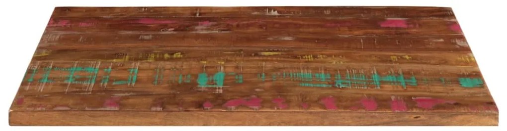 Tampo de mesa retangular 70x50x3,8 cm madeira recuperada maciça