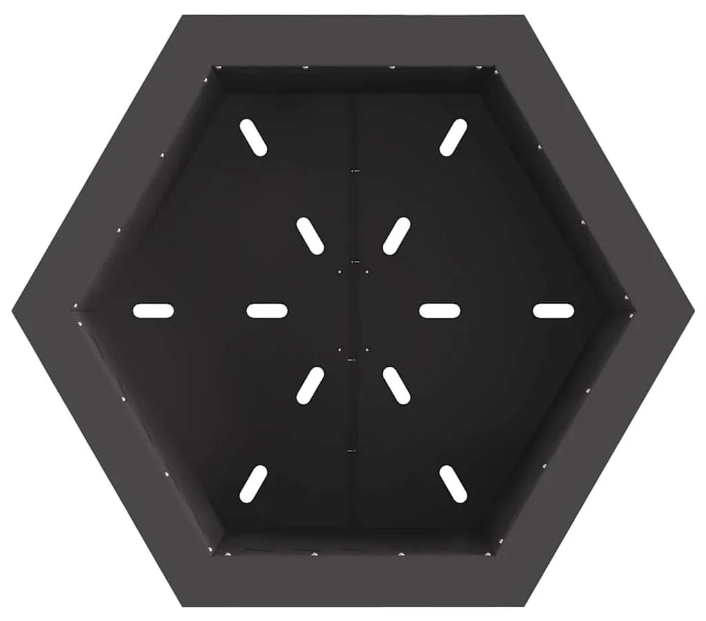 Fogueira Sem Fumaça Hexagonal Preta 58x58x51 cm Aço