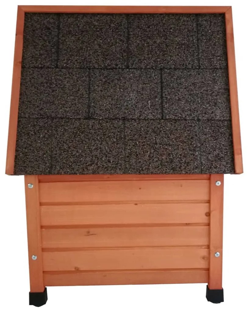 Casa p/ gatos de exterior XL 68,5x54x51,5cm madeira castanho