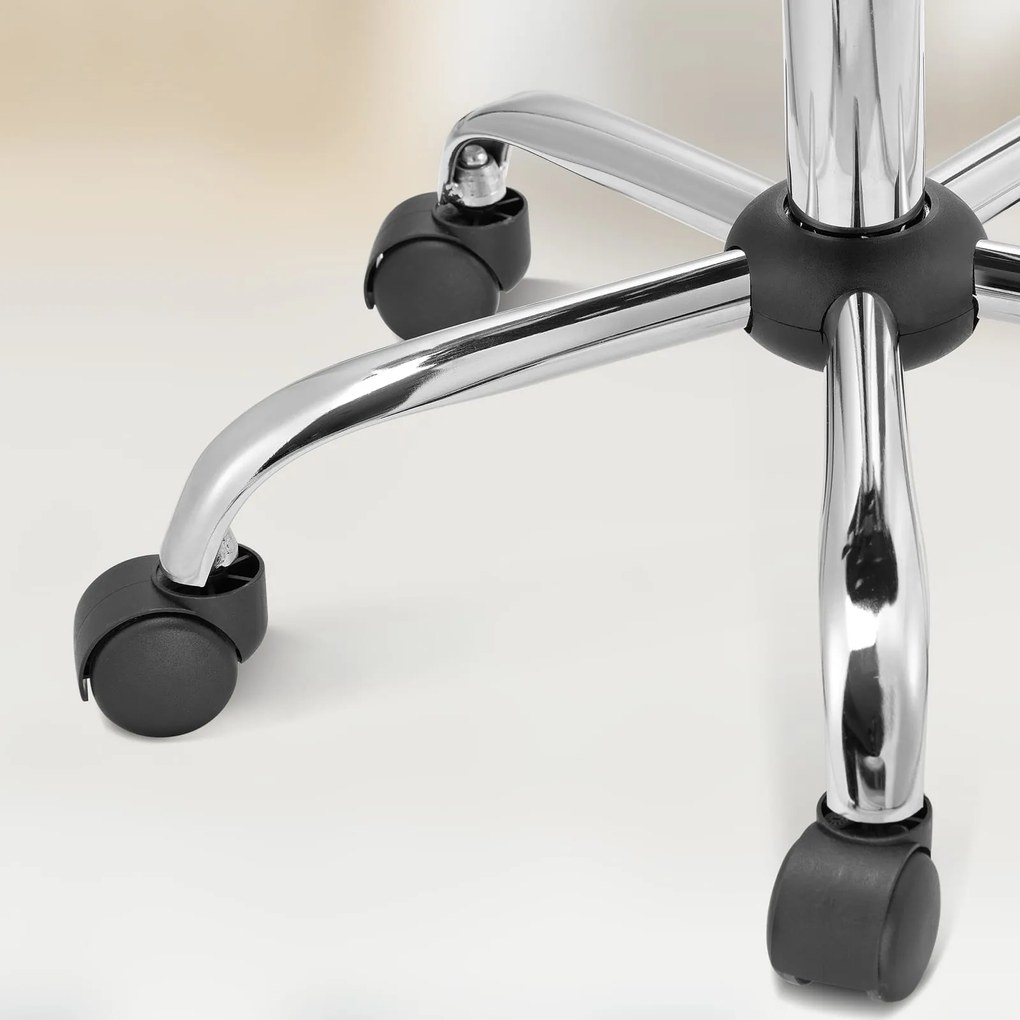 Banco giratório em 360° prático com encosto 56 x 67-81 cm Preto