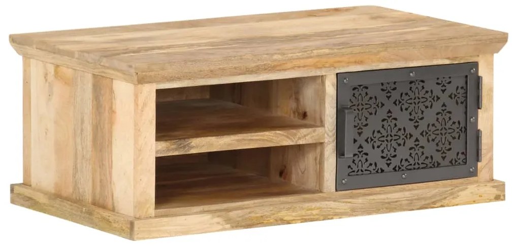 Mesa de centro c/ porta 90x50x35 cm madeira de mangueira maciça