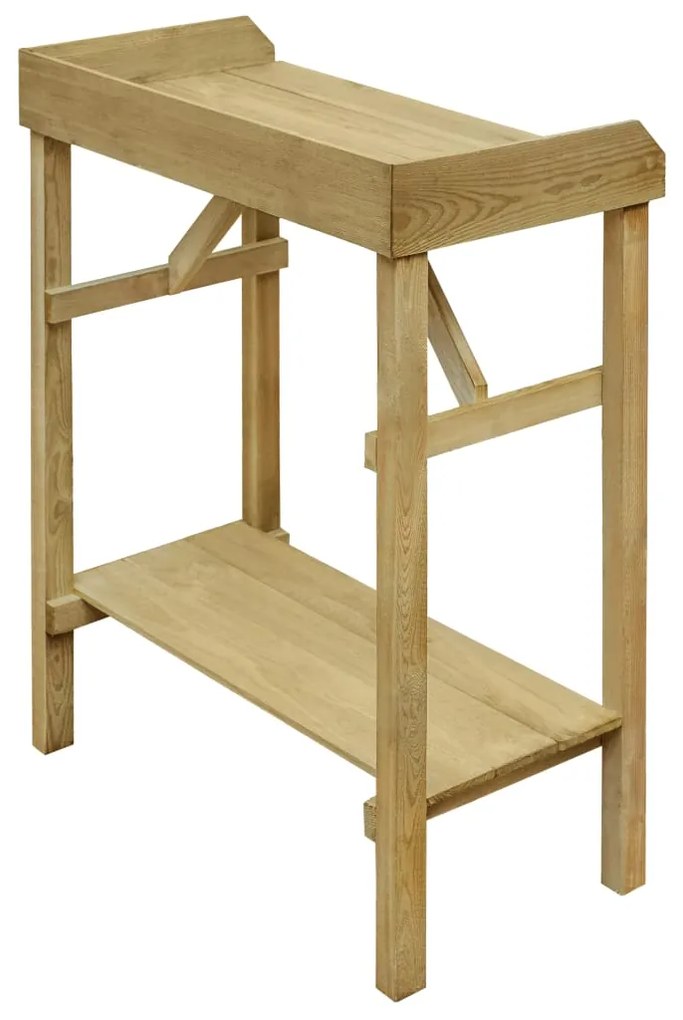Mesa p/ vaso/floreira de jardim 75x40x90 cm pinho impregnado