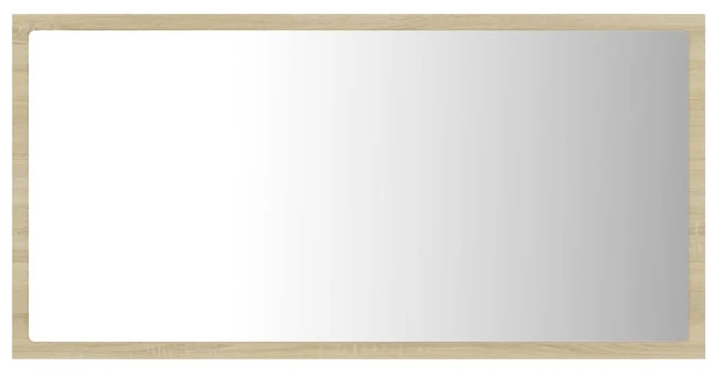 Espelho casa banho c/ LED 80x8,5x37 cm acrílico carvalho sonoma