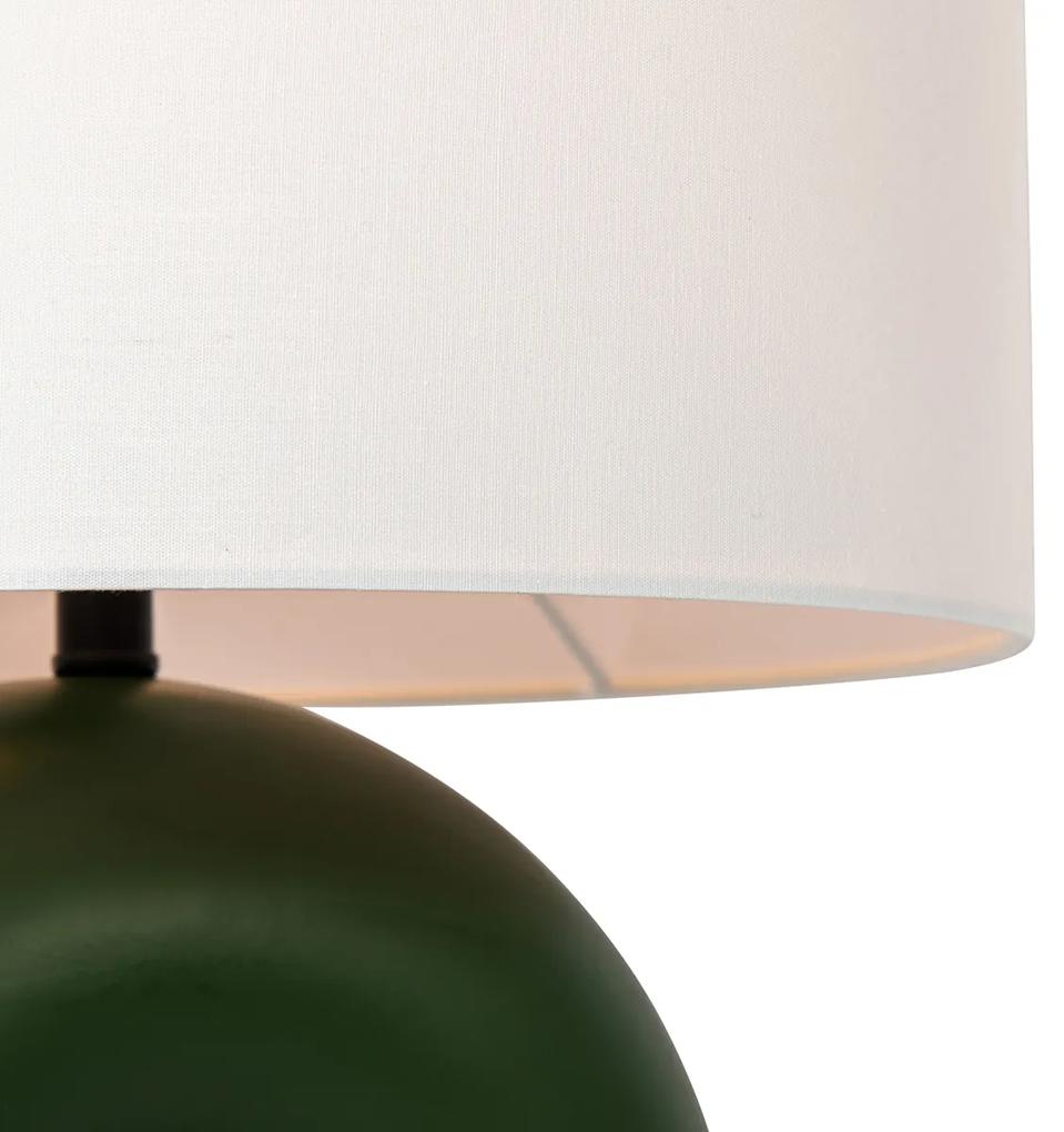 Candeeiro de mesa de design verde com abajur de linho branco - Lotti Design,Moderno