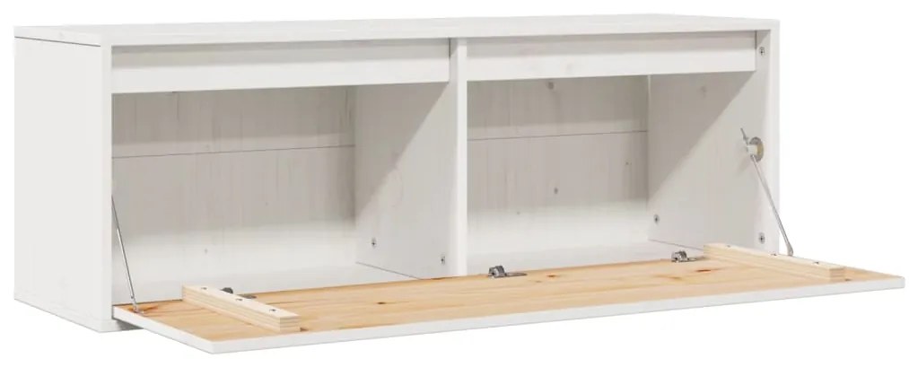 Armário de parede 100x30x35 cm madeira de pinho maciça branco