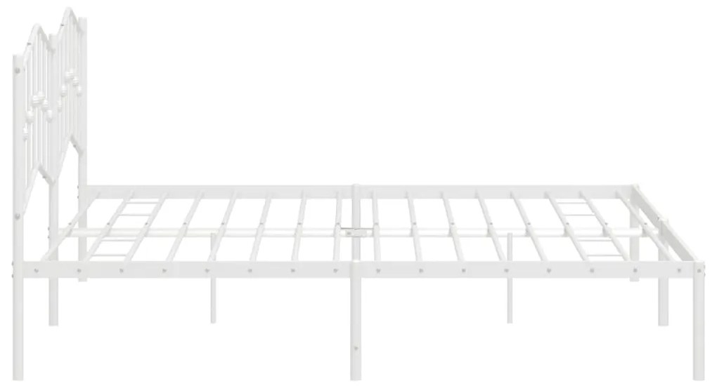 Estrutura de cama com cabeceira 200x200 cm metal branco