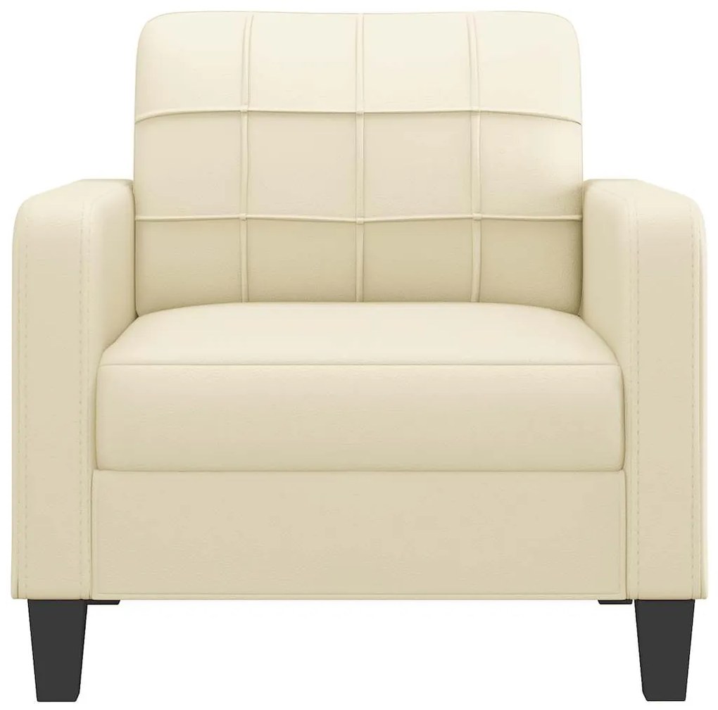 Poltrona 60 cm couro artificial creme