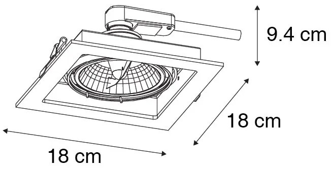 Conjunto de 6 Foco de encastrar moderno preto 18cm dirigível - ARTEMIS 111