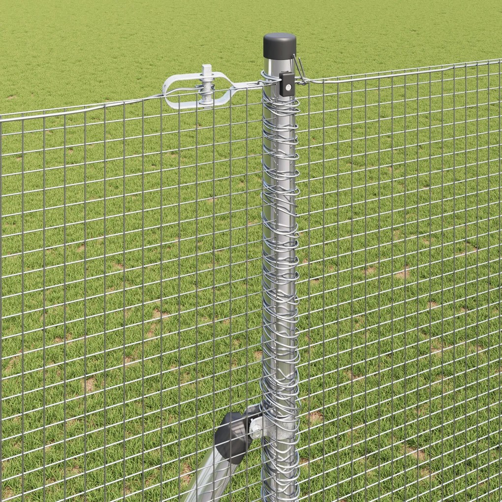 Cerca de Arame Soldado com 13 Postes 1.5x25 m Aço Galvanizado
