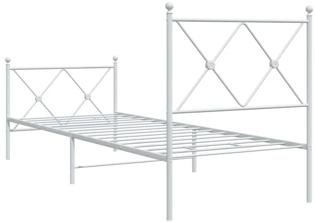 Estrutura de cama com cabeceira e pés 80x200 cm metal branco