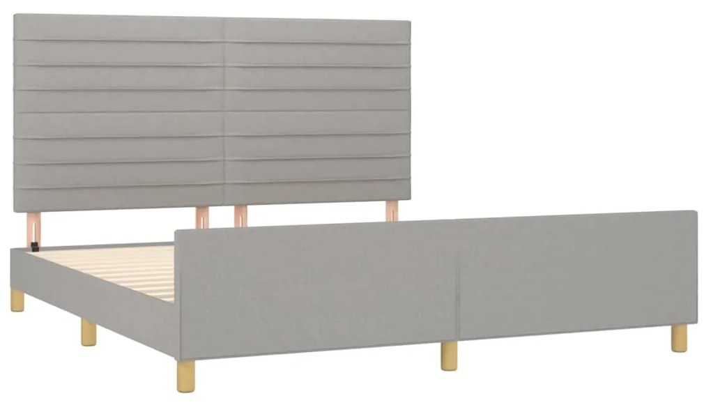 Estrutura de cama sem colchão 160x200 cm tecido cinzento-claro